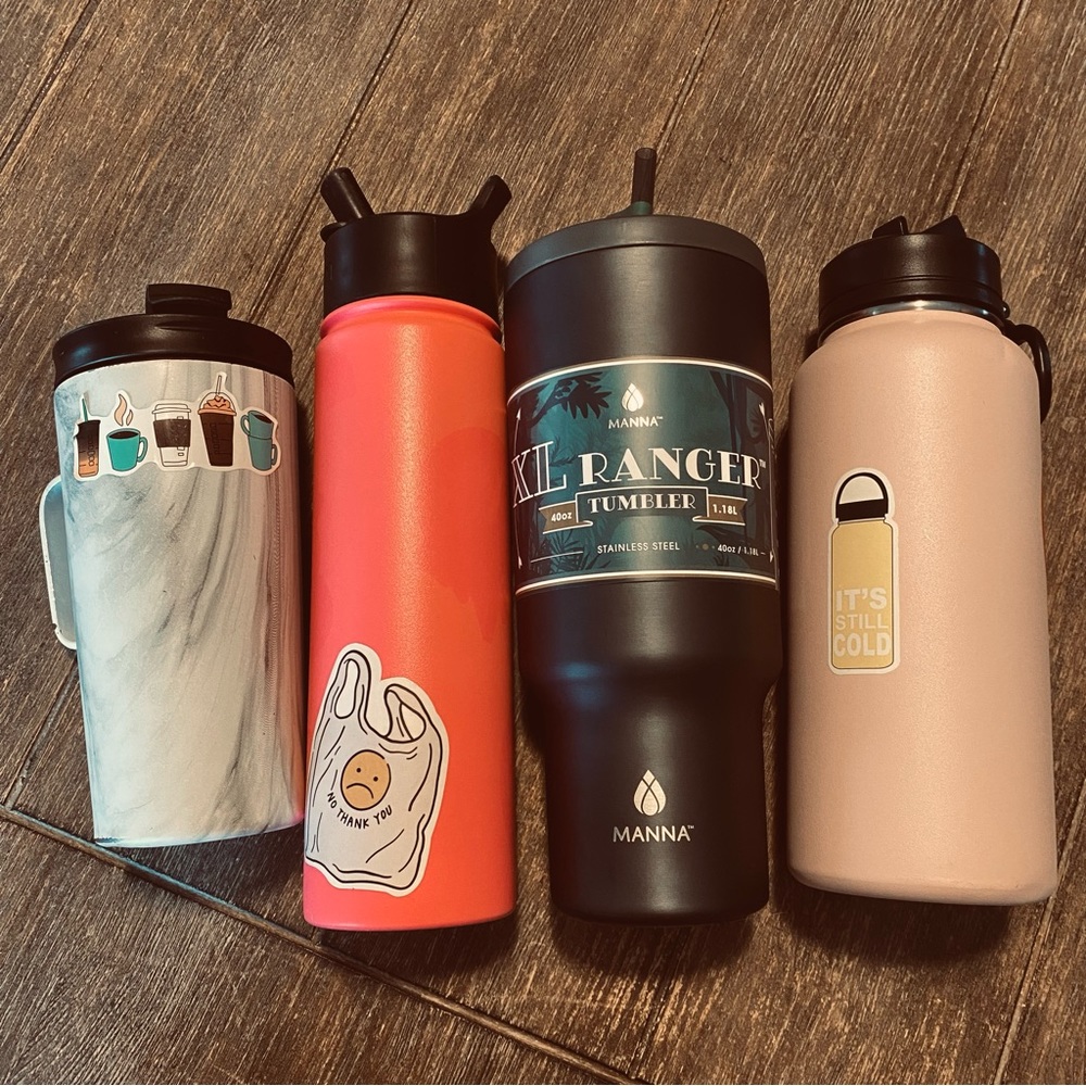 Insulated Water Bottle and Tumbler Set Simple Modern Bundle of 4